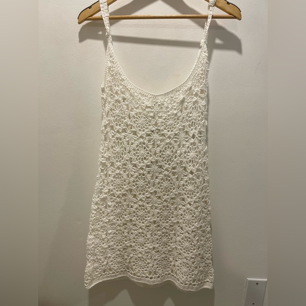 Frankie Bikinis | Sunshine Crochet Mini Dress | White - Picture 5 of 5